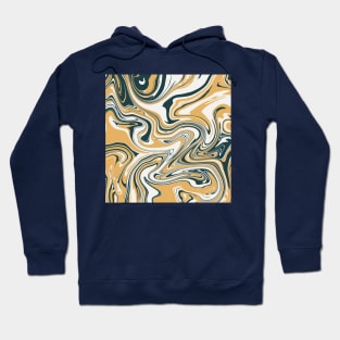 Liquid art, abstract art. Yellow, green, white. Hoodie